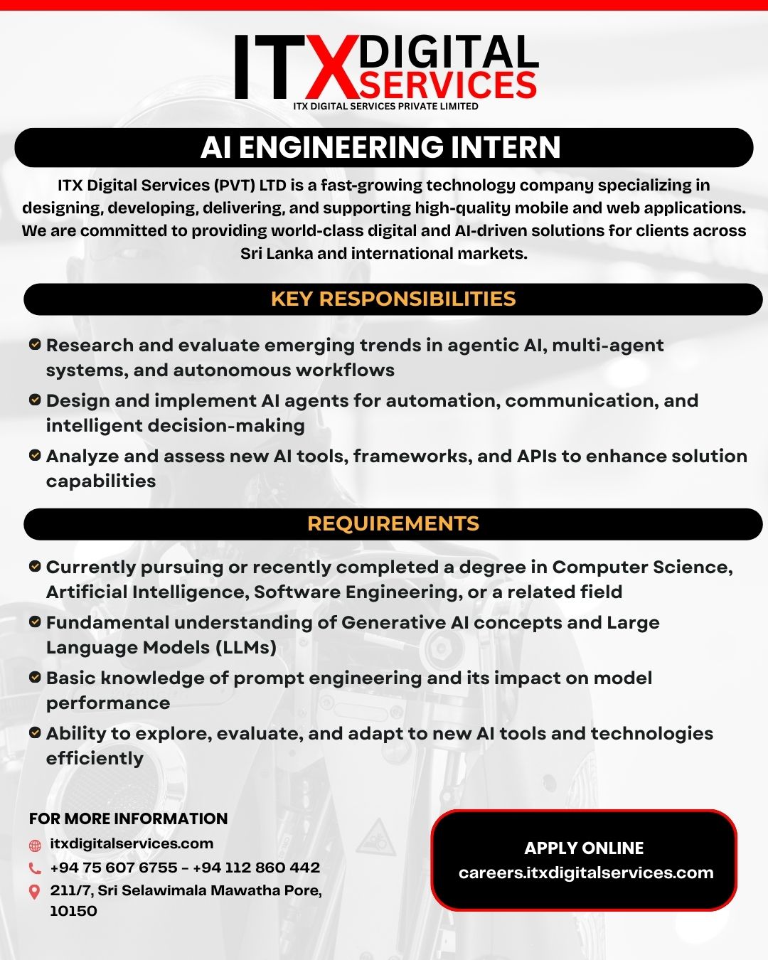 Red and Grey Corporate We Are Hiring Instagram Post